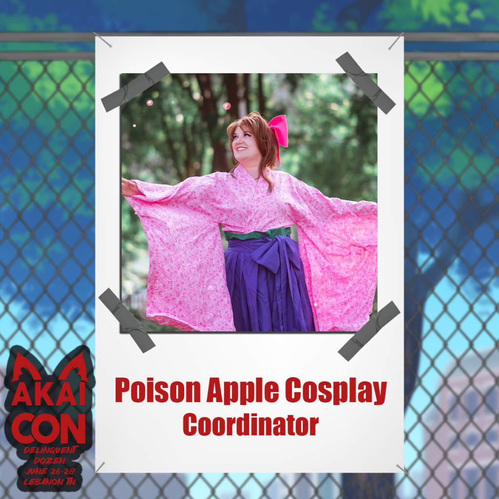 AkaiCon 2026 Welcomes Poison Apple Cosplay as the cosplay contest coordinator!